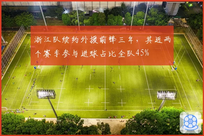 浙江队续约外援前锋三年，其近两个赛季参与进球占比全队45%